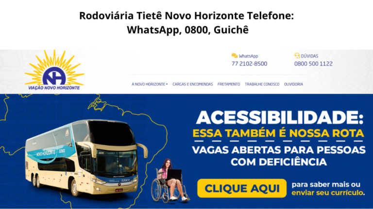 Rodoviária Tietê Novo Horizonte Telefone: WhatsApp, 0800, Guichê